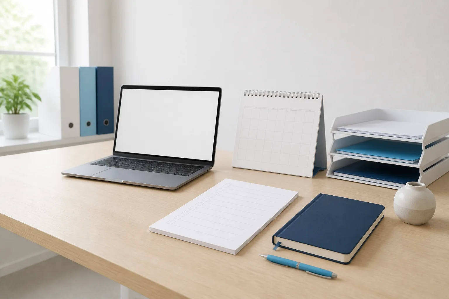 Illustration of an organized ministry operations workspace